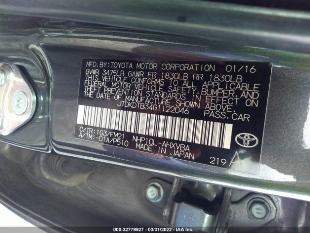 Photo 8 VIN: JTDKDTB34G1122046 - TOYOTA PRIUS C 