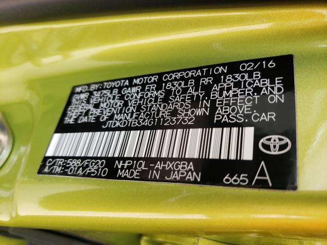 Photo 9 VIN: JTDKDTB34G1123732 - TOYOTA PRIUS C 