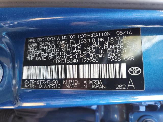 Photo 11 VIN: JTDKDTB34G1127960 - TOYOTA PRIUS 