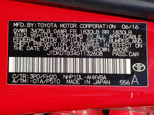 Photo 9 VIN: JTDKDTB34G1132608 - TOYOTA PRIUS C 