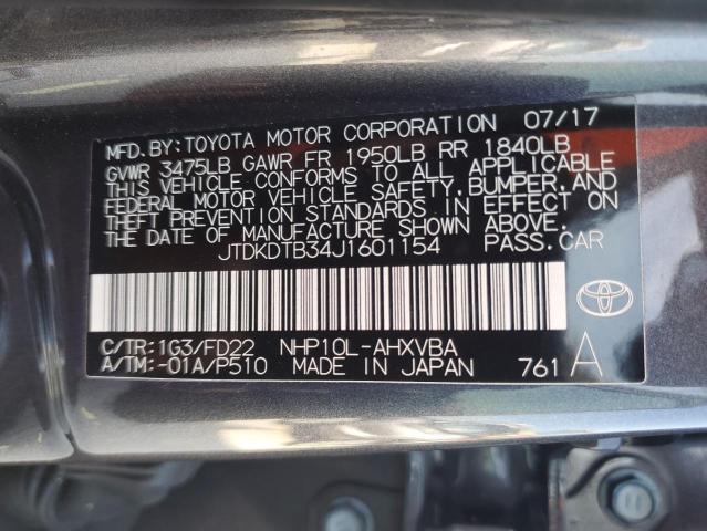 Photo 11 VIN: JTDKDTB34J1601154 - TOYOTA PRIUS 