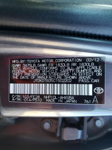 Photo 11 VIN: JTDKDTB35C1502202 - TOYOTA PRIUS 