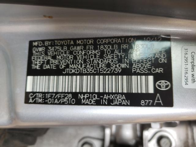 Photo 9 VIN: JTDKDTB35C1522739 - TOYOTA PRIUS C 