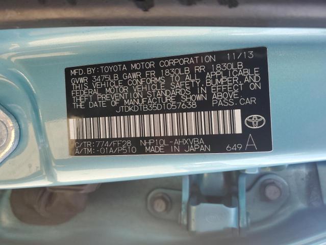 Photo 12 VIN: JTDKDTB35D1057638 - TOYOTA PRIUS C 