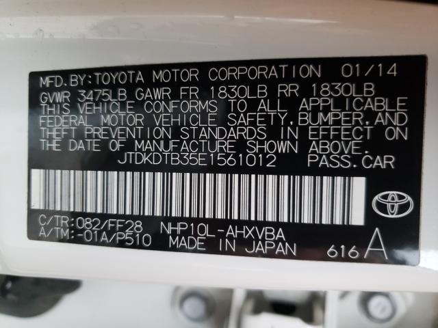 Photo 9 VIN: JTDKDTB35E1561012 - TOYOTA PRIUS C 