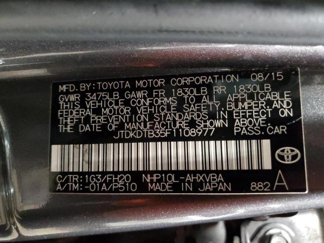 Photo 9 VIN: JTDKDTB35F1108977 - TOYOTA PRIUS C 