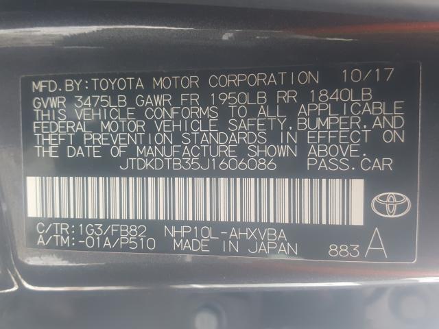 Photo 9 VIN: JTDKDTB35J1606086 - TOYOTA PRIUS C 