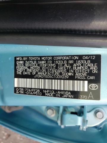 Photo 9 VIN: JTDKDTB36C1009239 - TOYOTA PRIUS C 