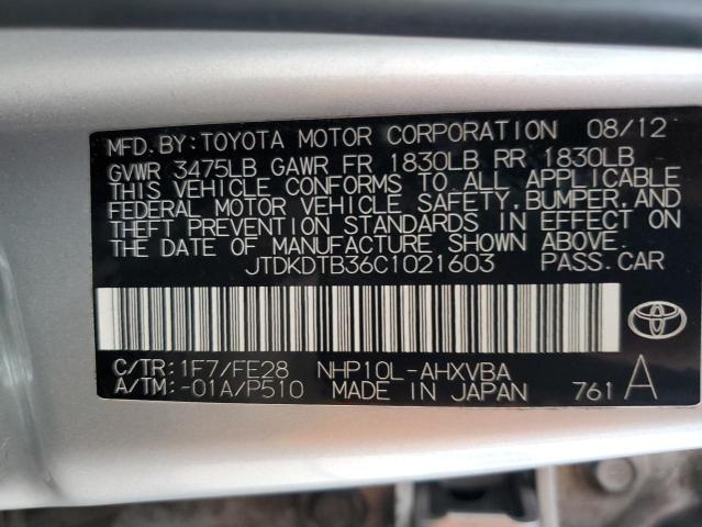 Photo 12 VIN: JTDKDTB36C1021603 - TOYOTA PRIUS 