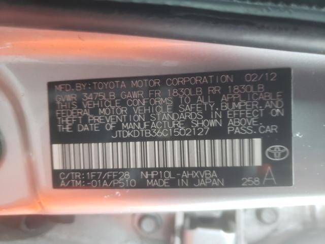 Photo 9 VIN: JTDKDTB36C1502127 - TOYOTA PRIUS C 