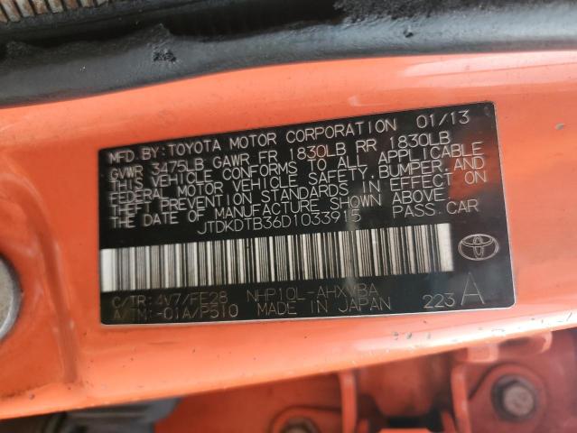 Photo 12 VIN: JTDKDTB36D1033915 - TOYOTA PRIUS C 