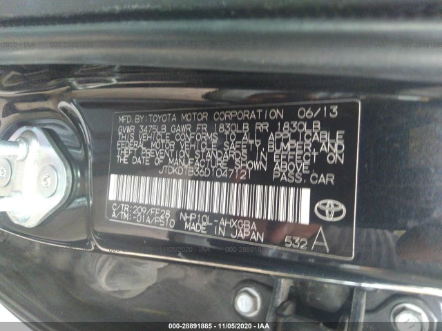 Photo 8 VIN: JTDKDTB36D1047121 - TOYOTA PRIUS C 