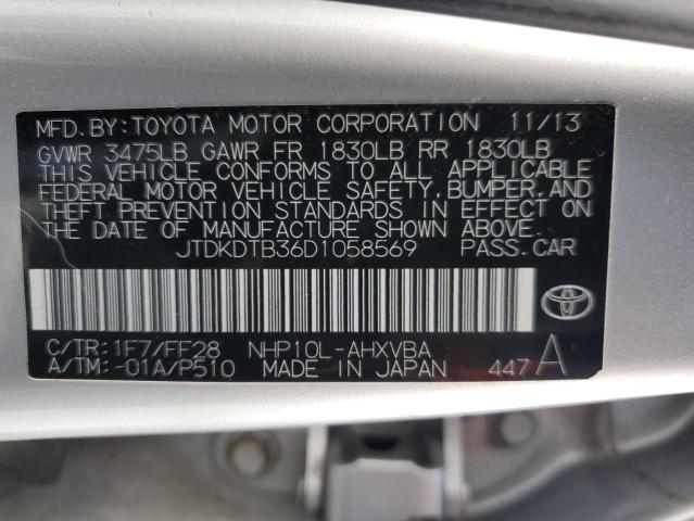 Photo 11 VIN: JTDKDTB36D1058569 - TOYOTA PRIUS 