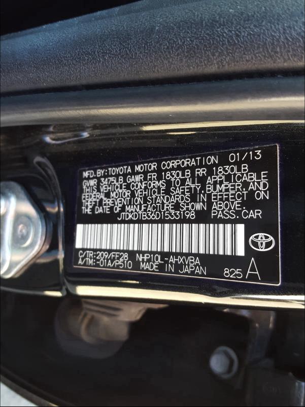 Photo 9 VIN: JTDKDTB36D1533198 - TOYOTA PRIUS C 