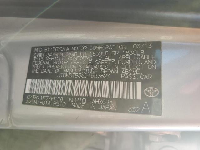 Photo 12 VIN: JTDKDTB36D1537624 - TOYOTA PRIUS C 