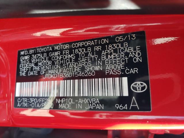 Photo 12 VIN: JTDKDTB36D1546260 - TOYOTA PRIUS 