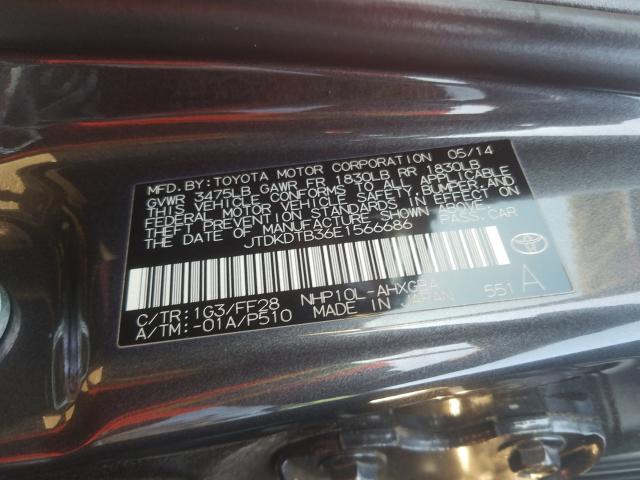 Photo 9 VIN: JTDKDTB36E1566686 - TOYOTA PRIUS C 