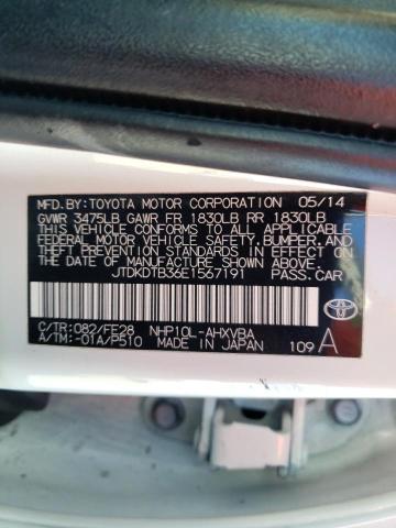 Photo 11 VIN: JTDKDTB36E1567191 - TOYOTA PRIUS C 