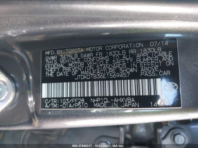 Photo 8 VIN: JTDKDTB36E1569457 - TOYOTA PRIUS C 