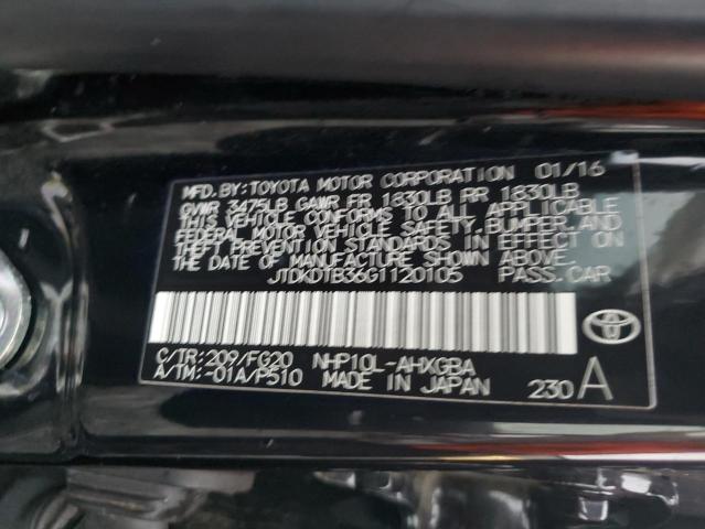 Photo 11 VIN: JTDKDTB36G1120105 - TOYOTA PRIUS C 