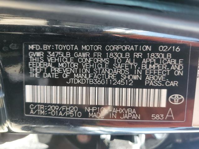 Photo 11 VIN: JTDKDTB36G1124512 - TOYOTA PRIUS 