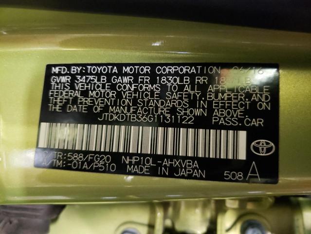 Photo 12 VIN: JTDKDTB36G1131122 - TOYOTA PRIUS 