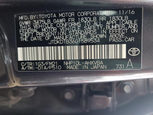 Photo 9 VIN: JTDKDTB36G1589534 - TOYOTA PRIUS C 