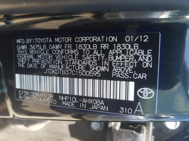 Photo 9 VIN: JTDKDTB37C1500595 - TOYOTA PRIUS C 