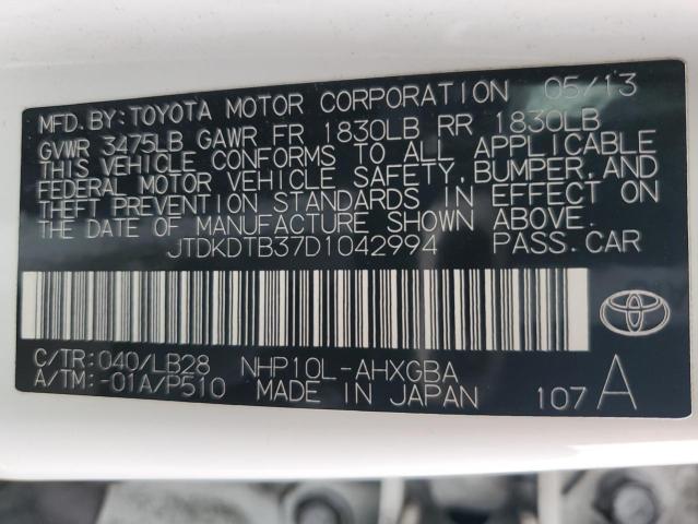 Photo 11 VIN: JTDKDTB37D1042994 - TOYOTA PRIUS 