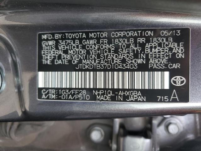 Photo 11 VIN: JTDKDTB37D1043403 - TOYOTA PRIUS C 