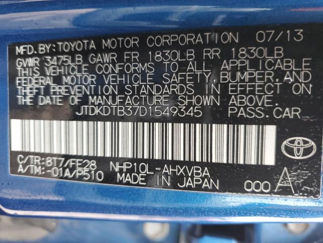 Photo 11 VIN: JTDKDTB37D1549345 - TOYOTA PRIUS 