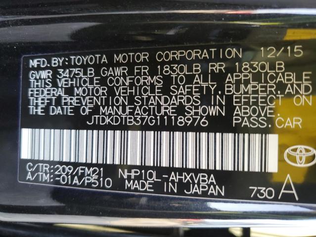 Photo 11 VIN: JTDKDTB37G1118976 - TOYOTA PRIUS 