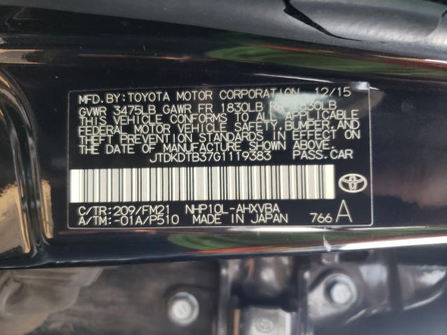 Photo 9 VIN: JTDKDTB37G1119383 - TOYOTA PRIUS C 