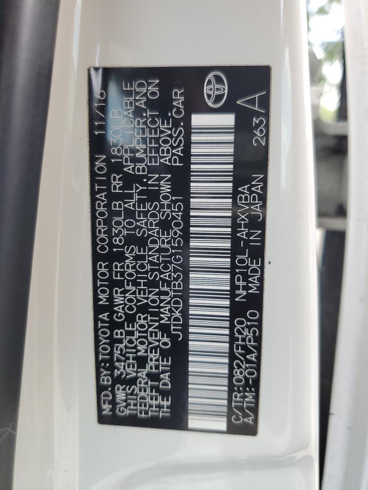 Photo 12 VIN: JTDKDTB37G1590451 - TOYOTA PRIUS 