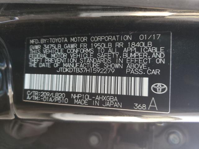 Photo 9 VIN: JTDKDTB37H1592279 - TOYOTA PRIUS C 