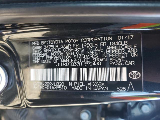 Photo 11 VIN: JTDKDTB37H1592430 - TOYOTA PRIUS 