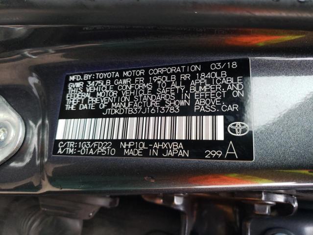 Photo 12 VIN: JTDKDTB37J1613783 - TOYOTA PRIUS C 