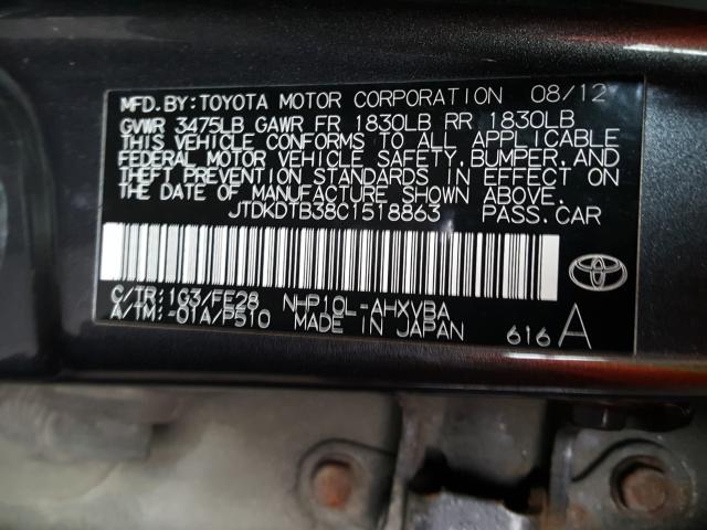 Photo 9 VIN: JTDKDTB38C1518863 - TOYOTA PRIUS C 