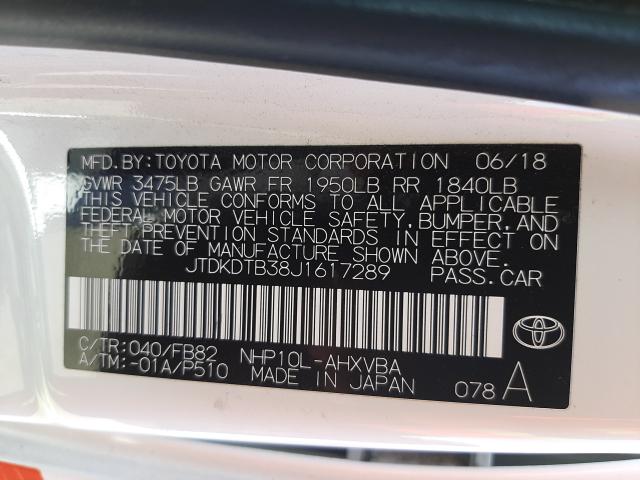 Photo 9 VIN: JTDKDTB38J1617289 - TOYOTA PRIUS C 