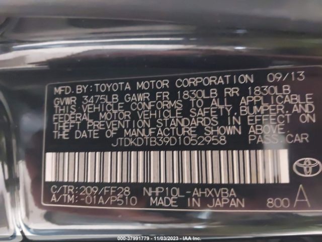 Photo 8 VIN: JTDKDTB39D1052958 - TOYOTA PRIUS C 