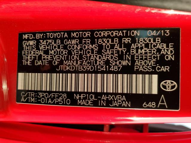 Photo 11 VIN: JTDKDTB39D1541487 - TOYOTA PRIUS C 