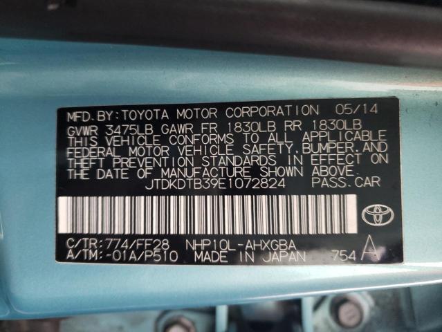 Photo 9 VIN: JTDKDTB39E1072824 - TOYOTA PRIUS C 