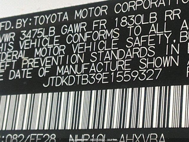 Photo 8 VIN: JTDKDTB39E1559327 - TOYOTA PRIUS C 