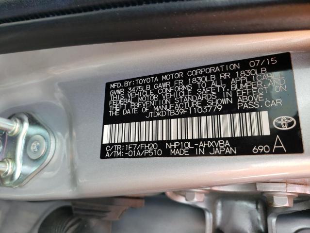 Photo 9 VIN: JTDKDTB39F1103779 - TOYOTA PRIUS C 