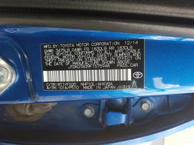 Photo 9 VIN: JTDKDTB39F1575948 - TOYOTA PRIUS C 