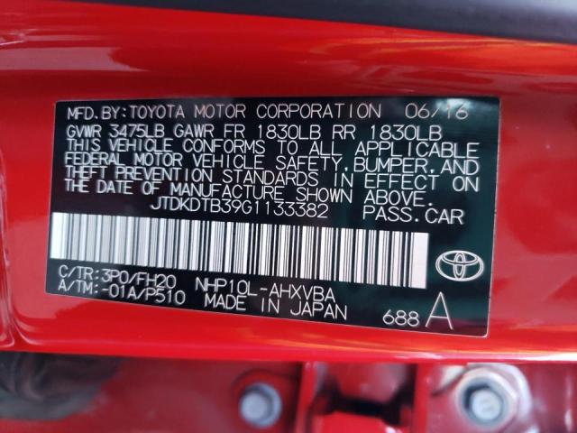 Photo 9 VIN: JTDKDTB39G1133382 - TOYOTA PRIUS C 