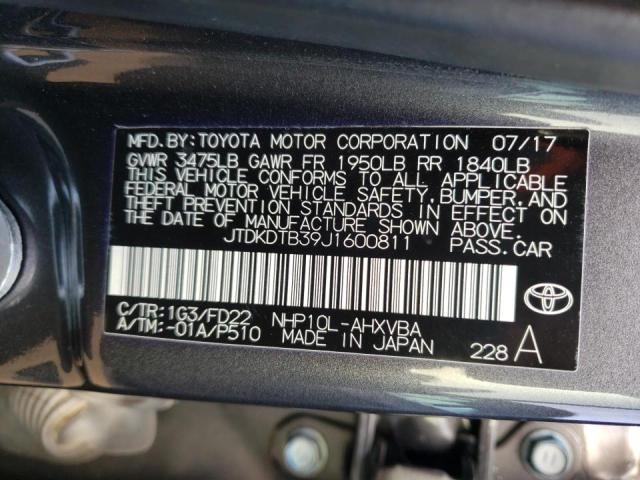 Photo 9 VIN: JTDKDTB39J1600811 - TOYOTA PRIUS C 