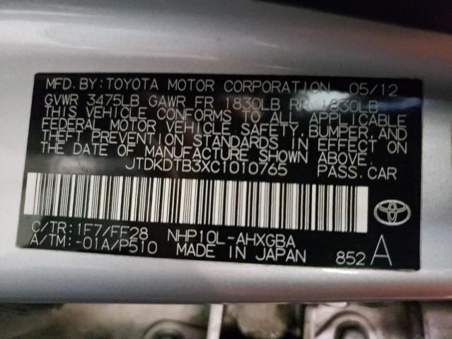 Photo 9 VIN: JTDKDTB3XC1010765 - TOYOTA PRIUS C 