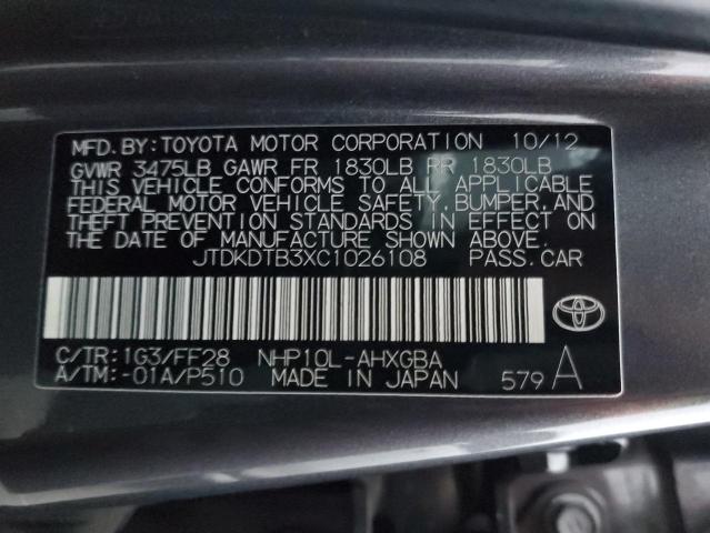 Photo 11 VIN: JTDKDTB3XC1026108 - TOYOTA PRIUS C 