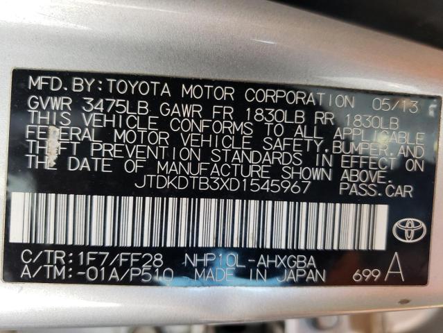 Photo 12 VIN: JTDKDTB3XD1545967 - TOYOTA PRIUS 